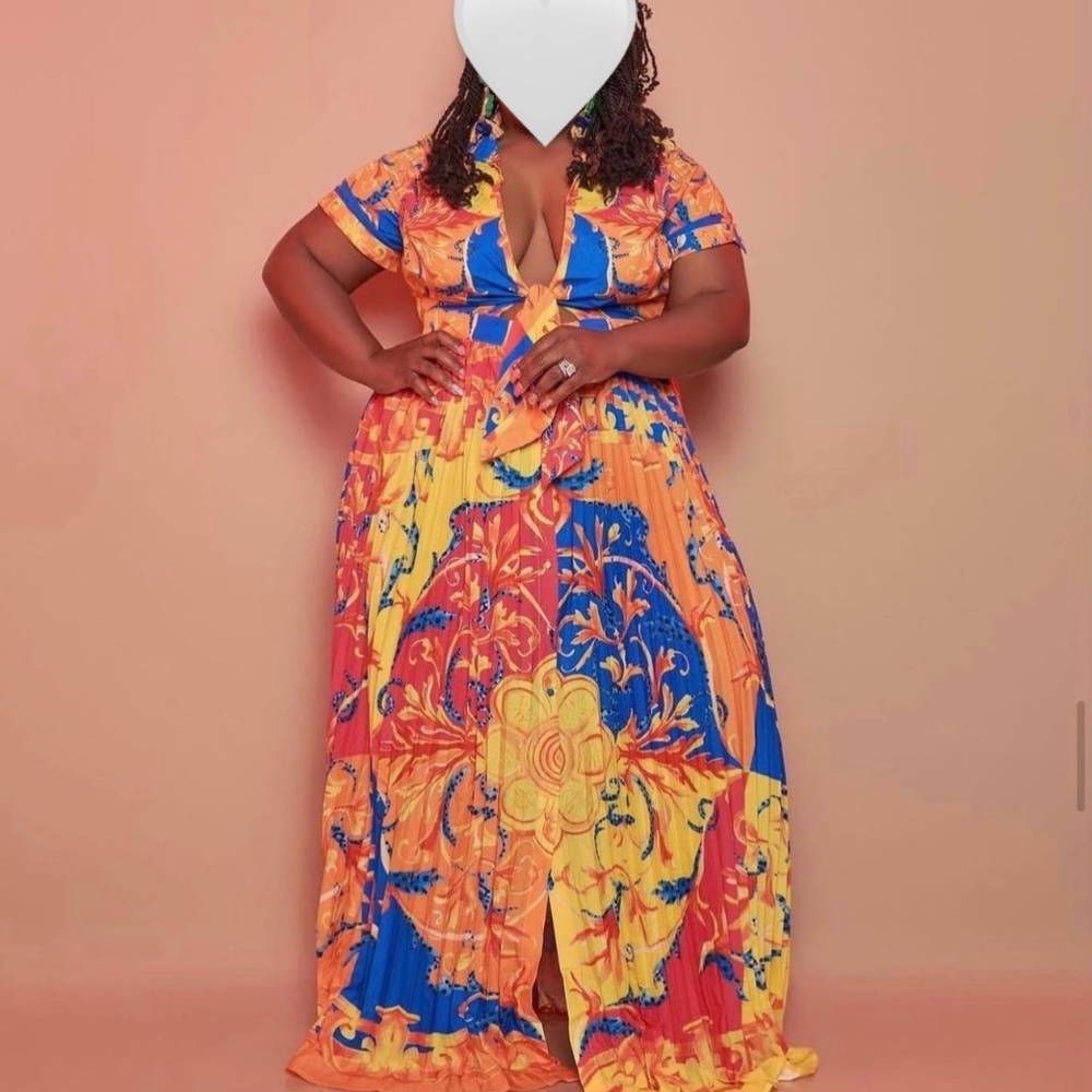 Multi-Colored Special Occasion Dress - 3X